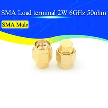 2PCS 2W 6GHz 50 ohm SMA Male RF Coaxial Termination Dummy Load Gold Plated Cap Connectors Accessories