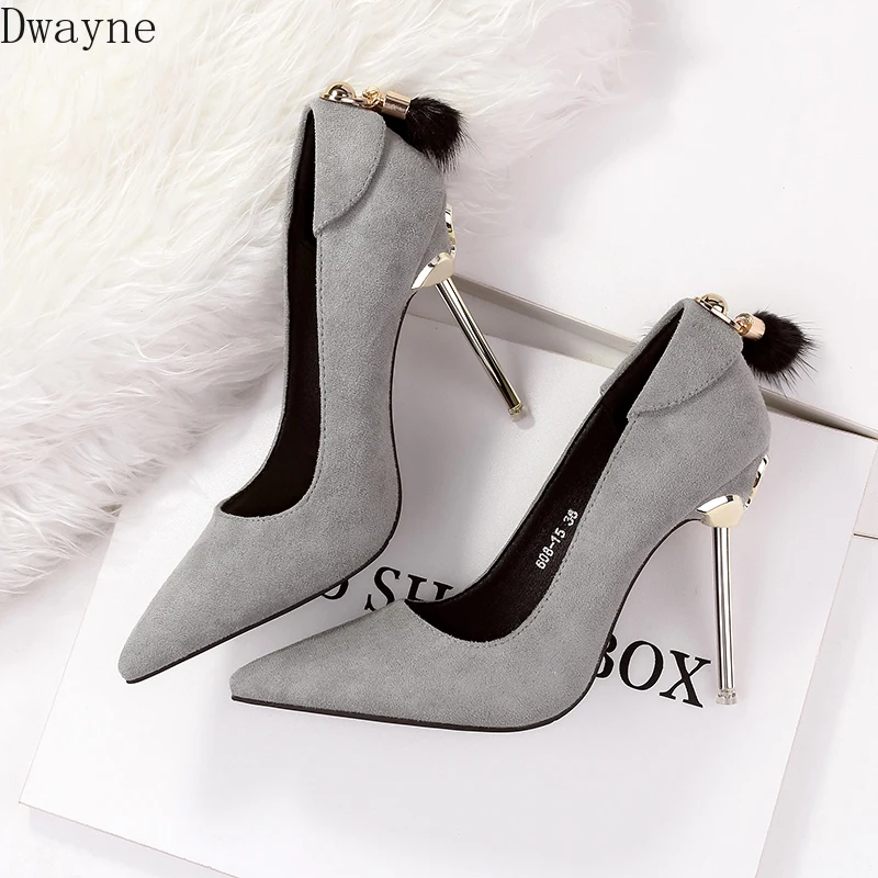 Новинка весны 2019 черные пикантные тонкие туфли на высоком каблуке с острым