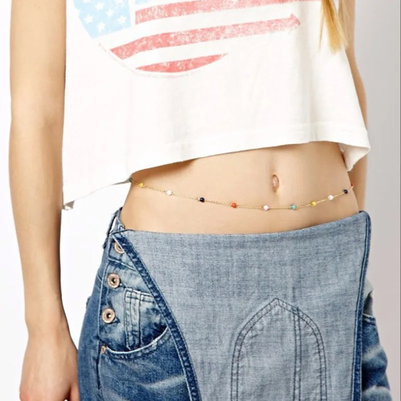 Женская цепочка на талию с бусинами бабочками винтажная пляжная подвесками в