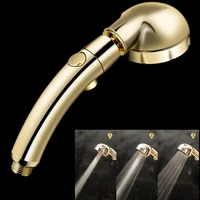 High Pressure Bathroom Shower Head Function Adjustable Powerfull Boosting Spray Bath Water Saving Rain Shower Head Golden