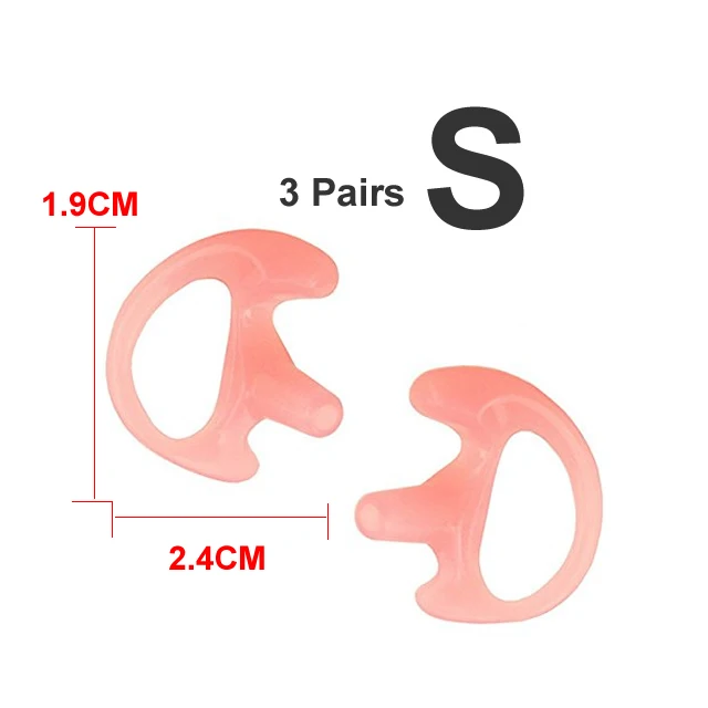 Pink Small 6 шт.(3 пары) силиконовые формы для ушей в форме уха Двусторонняя радиоакустическая трубка портативная рация с наушниками аксессуары - Цвет: Pink Small