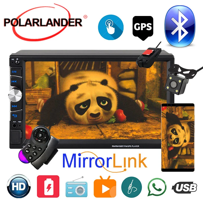 Автомагнитола 2 Din 7-дюймовый мультимедийный mp5-плеер Авторадио для Android MirrorLink