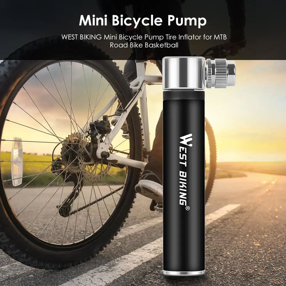 WEST BIKING мини велосипедный насос ручной воздушный для велосипеда шиномонтажный AV/FV