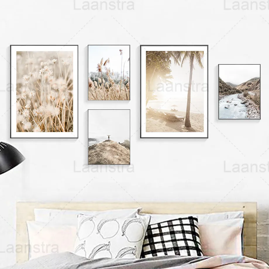 

Landscape Canvas Poster Landform Plants Weed Home Decoration Living Room Painting Reed Architecture Still Life Bedroom Print