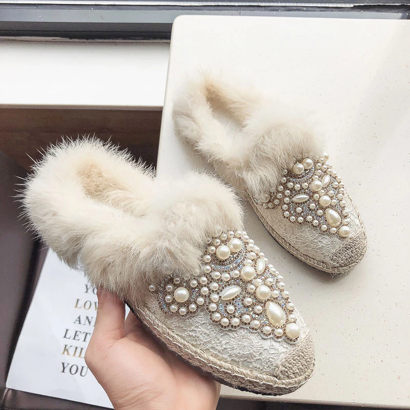 Роскошная обувь с украшением в виде кристаллов Жемчужная Нить бусина украшения