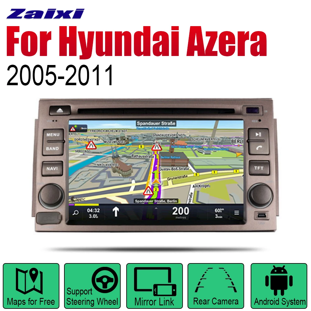 Автомагнитола ZaiXi 2 Din для Hyundai Azera 2005 ~ 2011 GPS навигация BT Wi Fi карта мультимедийная