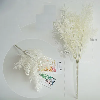white B 3 шт./лот искусственный смог цветок Моделирование ветка пластик цветочный шелк разбивание травы DIY Свадебные украшения Холдинг домашний декор - Цвет: white B