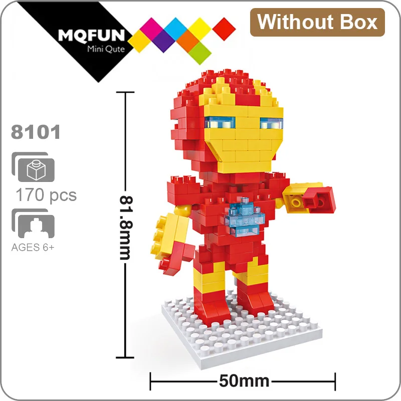 8101 Without Box Hsanhe Марвел Мститель супер герой Железный человек Человек-паук Фигурки обучающая игрушка DIY сборка модель Строительные кирпичи - Цвет: 8101 Without Box