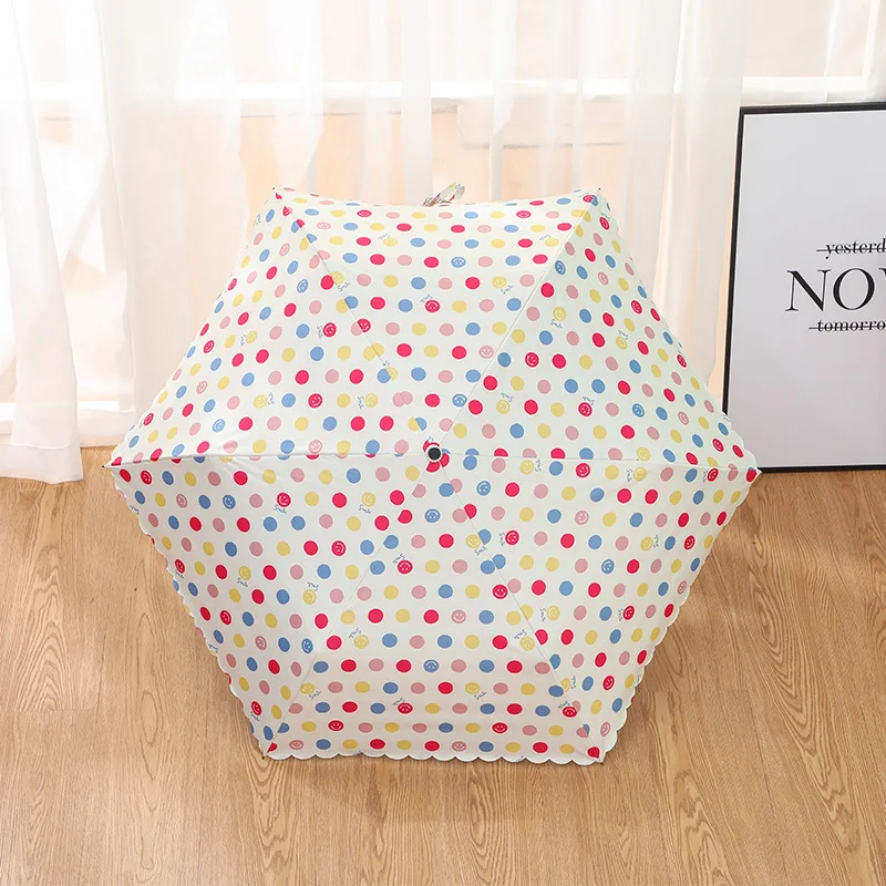 

Wave Point Hook Three Fold Rain Umbrella Japanese Sunscreen Umbrella Wind Resistant Travel Folding Umbrella with Sun Protection