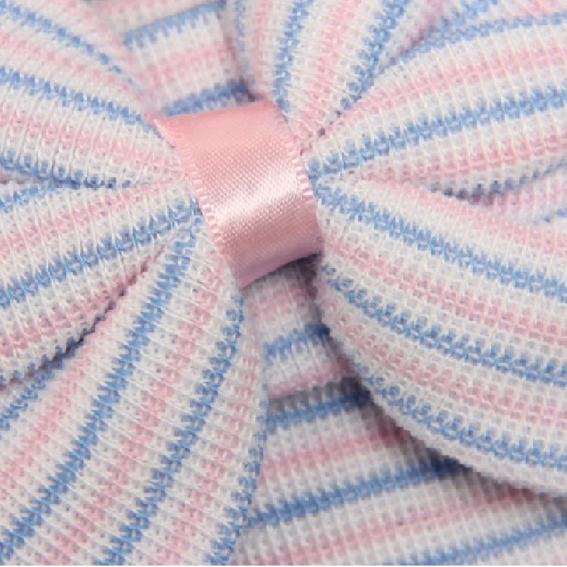 Трикотажная шапка для новорожденных в полоску с большим бантом|Мужская Skullies &