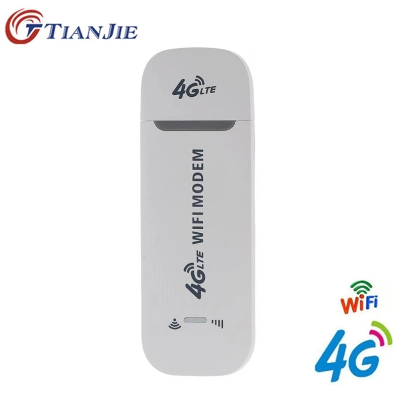 

TIANJIE WiFi Router 100Mbps USB Modem Wireless Broadband Mobile Hotspot LTE 3G/4G Unlock Wingle Dongle