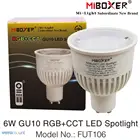 MiBoxer FUT106 6 Вт GU10 RGB CCT Светодиодный прожектор AC 110 В 220 В полноцветная умная лампа WiFi Пульт дистанционного управления Alexa Google Home Голосовое управление