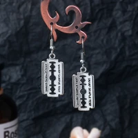 2021 new european and american fashion design sense blade earrings female ins cold metal wind personality punk ear jewelry