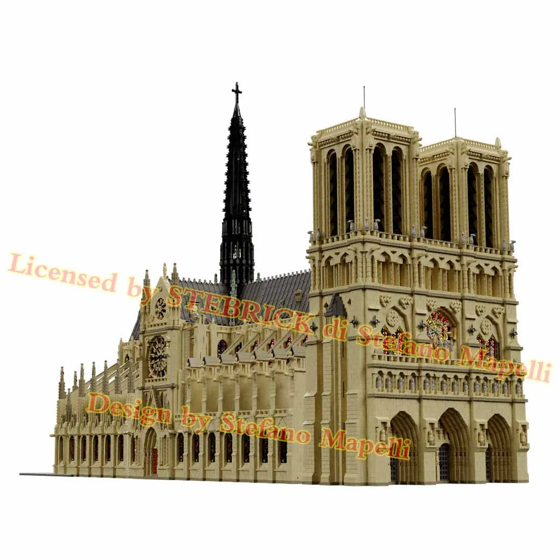 (Дизайн Stefano Mapelli)63181 шт. Подлинная авторизация MOC 43974 Notre Dame De Paris модульный мелкие