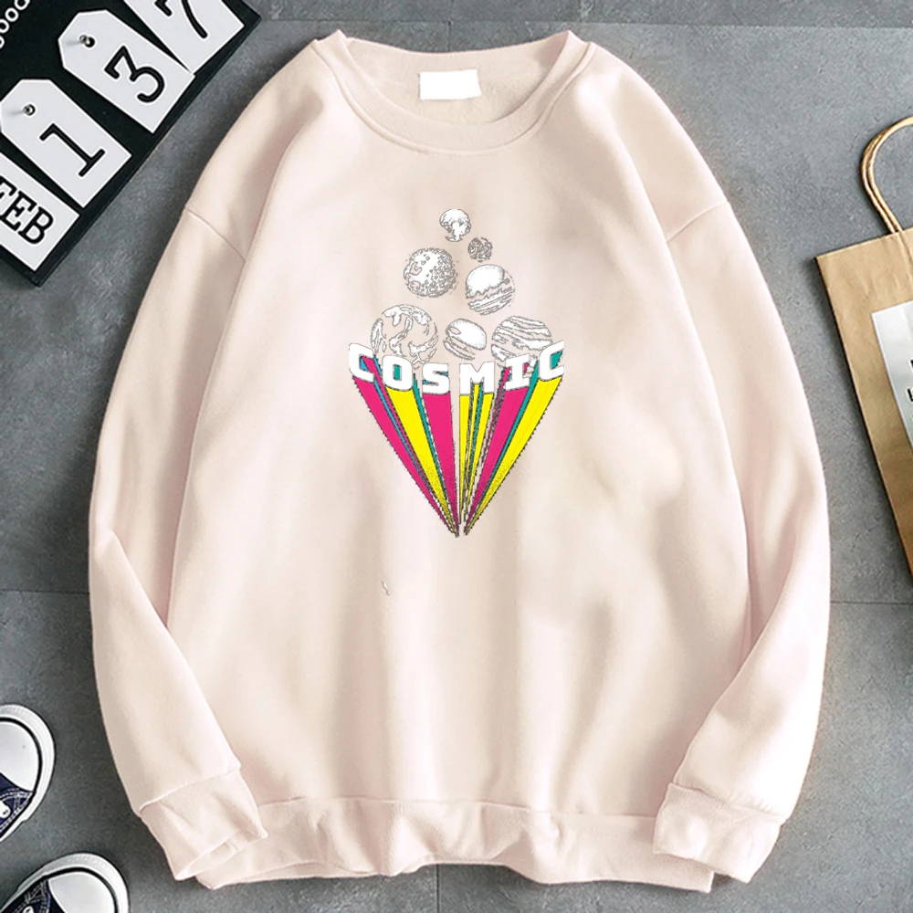 

Cosmic Print Womans Sweahoodie Autumn S-XXL Hoodie 2021 New Creativity Casual Clothing Oversized Loose O-Neck Female Hoodies
