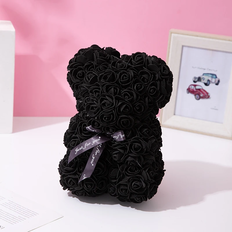 Искусственные розы медведь цветок высота 25 см подарок на день Святого Валентина