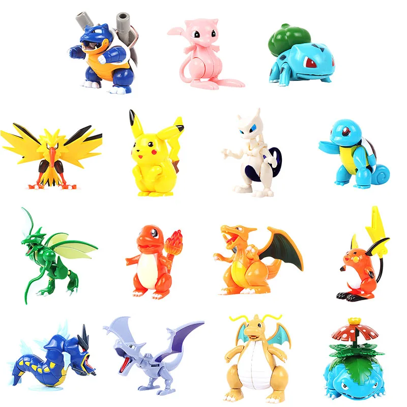 Детские фигурки Pikachu Minifigure сборные игрушки Monster Venusaur Scyther Charizard Dragonite Strike Mewtwo