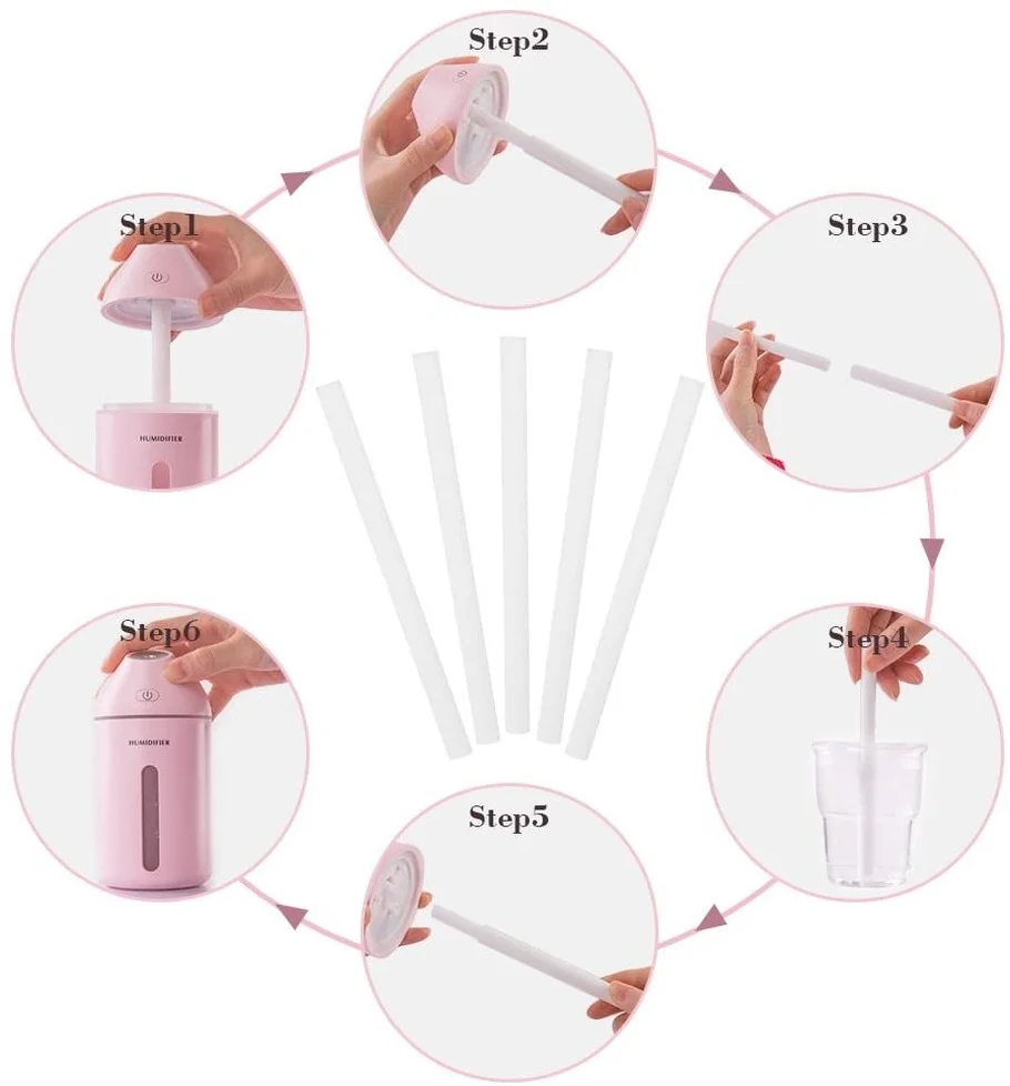 

20Pcs Replacement Cotton Sponge Stick Humidifier Filtersfor Mist Maker Air USB Cute Room Humidifier Essential Oils Diffuseur