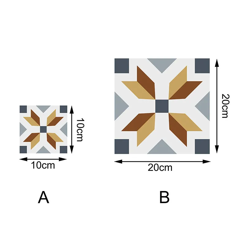 20 шт./лот 10/20 см винтажные европейские наклейки на плитку ретро ПВХ пол