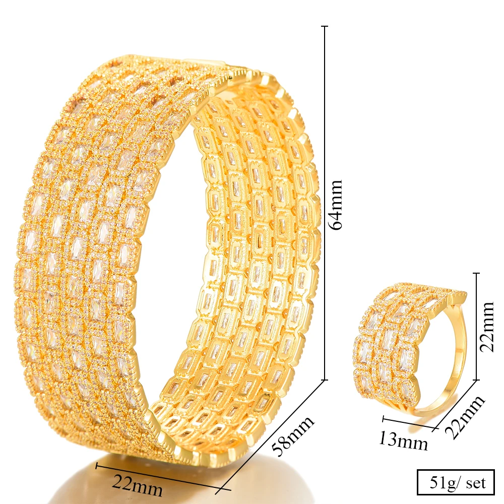 Набор женских ювелирных украшений GODKI роскошный браслет и кольцо в стиле