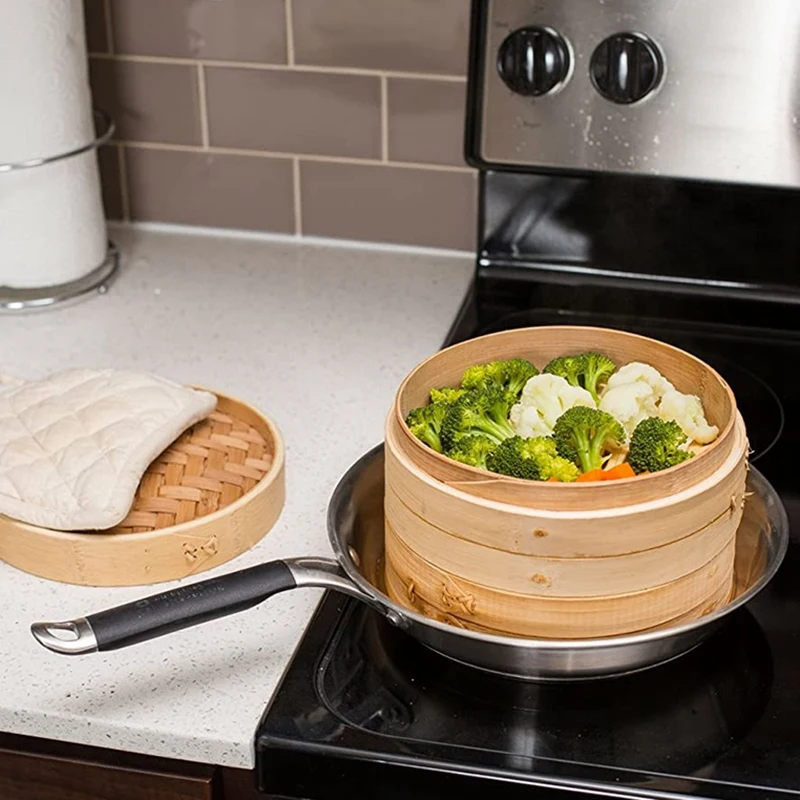 12 дюймовый бамбуковый пароход традиционный дизайн корзины еда приготовления