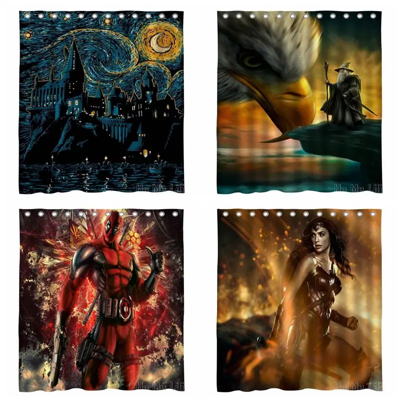 

Fantasy Top Magic World And All The Superhero Series Shower Curtains For Bathroom Hooks Included