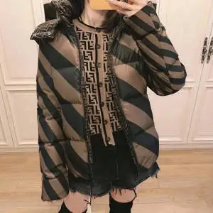 

Fashion 2021 New Double F Presbyopia Classic Double-sided Thick Padded Jacket, The Same Style for Men and Women Hot boths sides