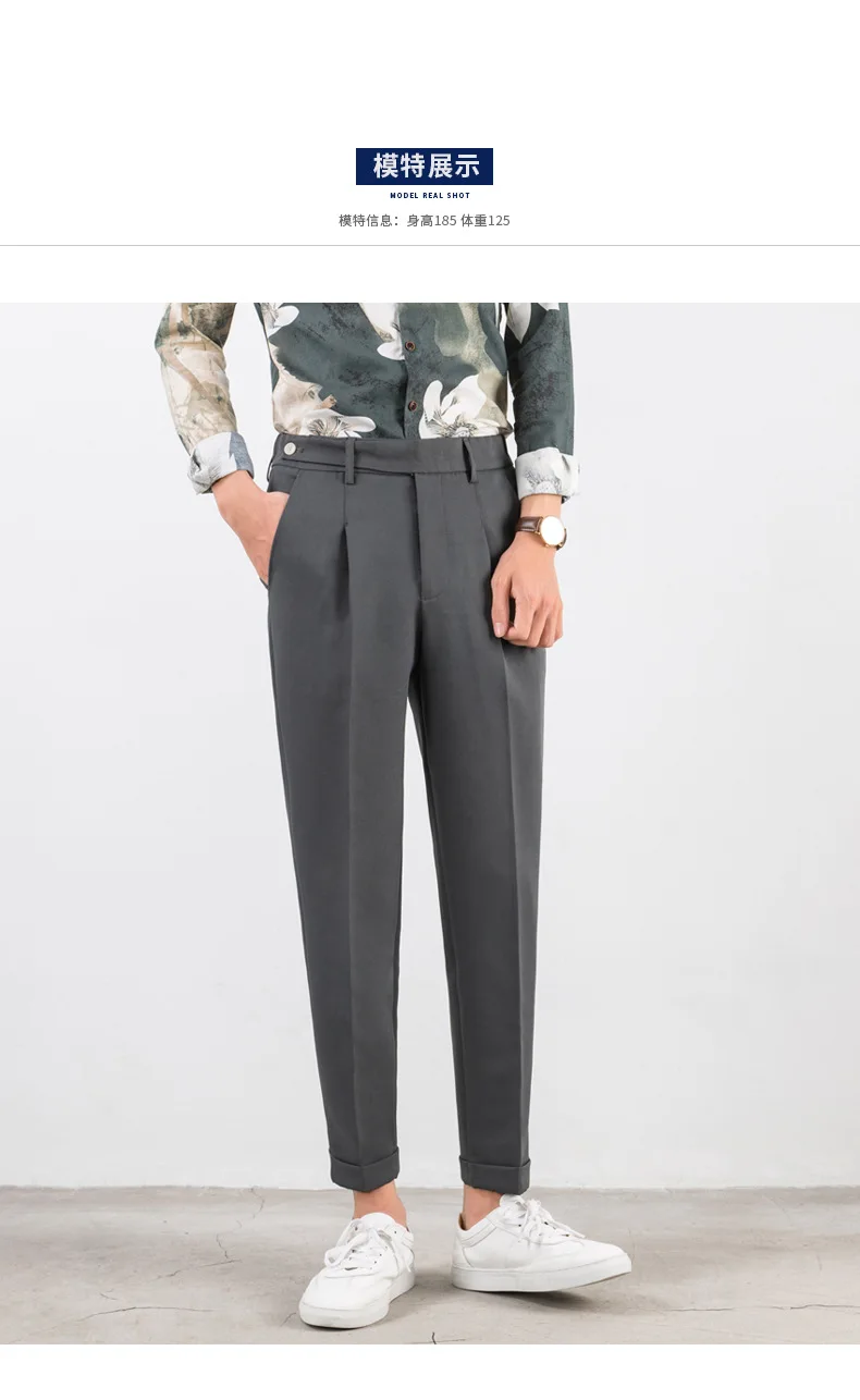 Zogaa Весна Осень Мужчины Платье Брюки для бизнес на каждый день Slim Fit лодыжки длина Pantalon Homme Твердые строгие брюки костюм брюки Новинка