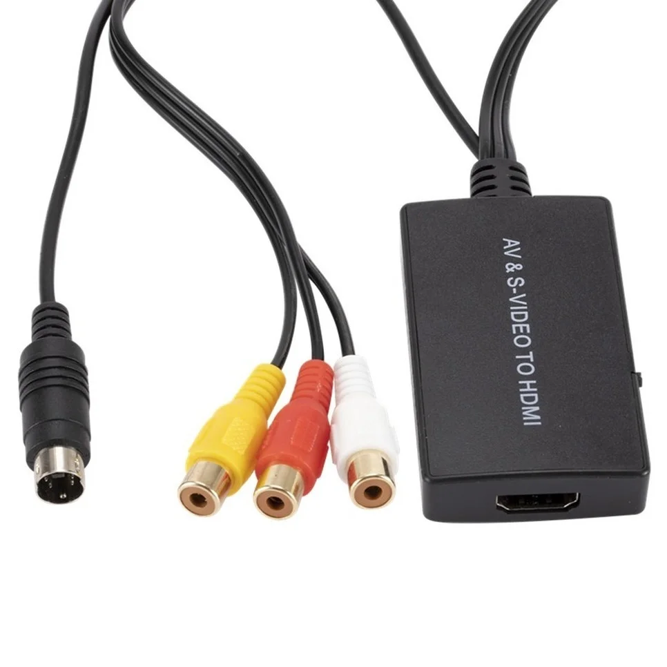 CVBS AV SVIDEO RCA к HDMI-совместимый адаптер для DVD HDTV STB совместимый с PS2/ PS3 720P /1080P S-VIDEO