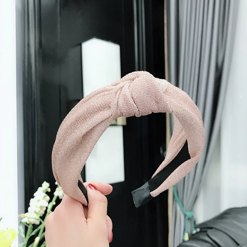 Ободок для волос Женский сетчатый обруч с блестками перехлёстом узлом аксессуар