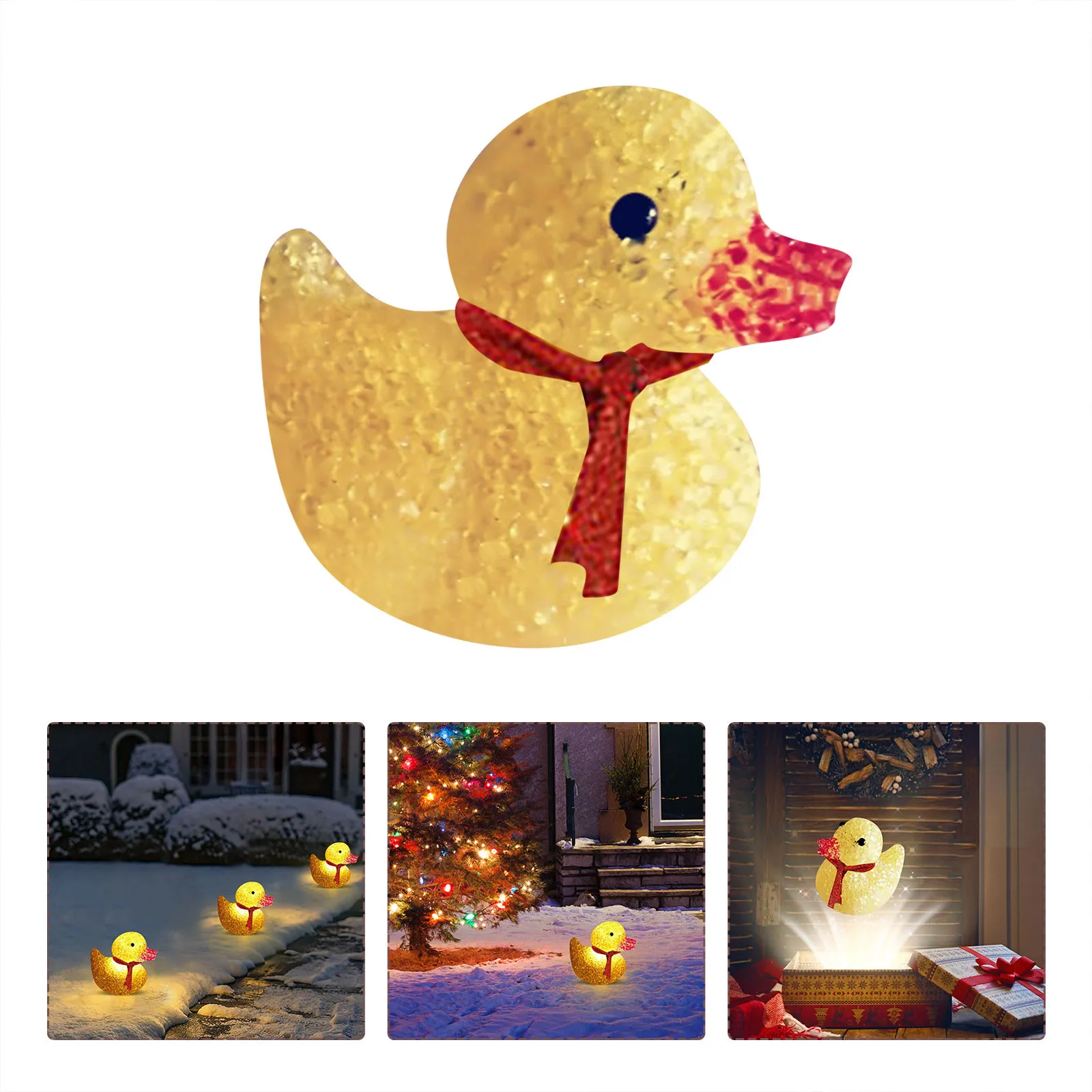 

1 Pc Crystal Little Yellow Ducking Light Personality Cute Creative Diy Home Nordic Holiday Bedroom Glowing Garden Lantern #M