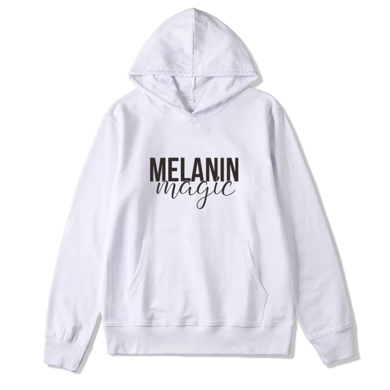 Женская толстовка с капюшоном ONSEME черная рисунком меланина худи в стиле Queen Girl