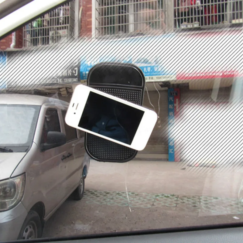 Черный нескользящий автомобильный липкий гелевый коврик для приборной панели