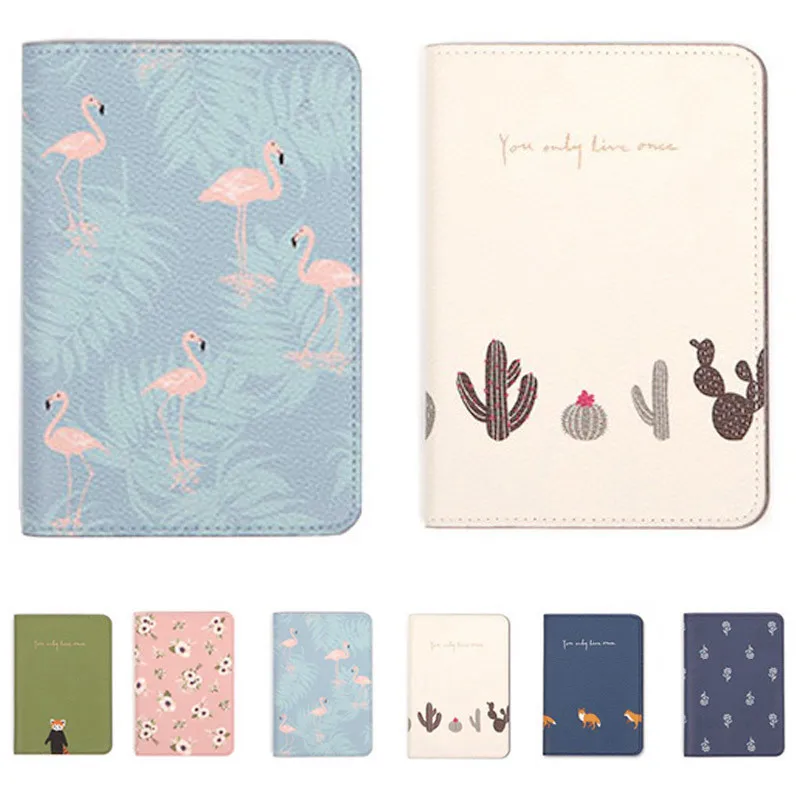 

Passport Holder Cover Cute Little Animals and Plants Travel ID Holder Passport Clip Short Passport Sets Holder Passport Case