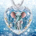 Элегантное модное ожерелье с подвеской в виде слона с кристаллами, элегантное женское металлическое ожерелье из хрустального стекла