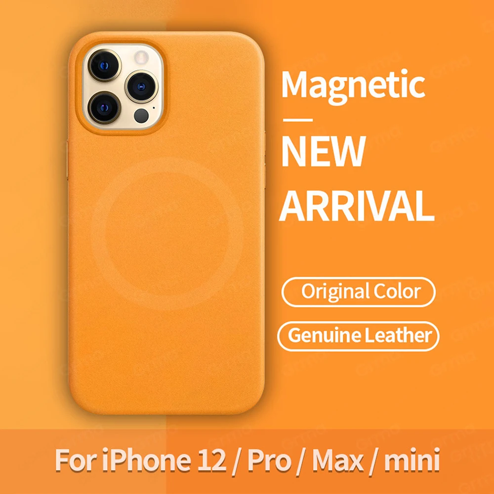 

Magnetic Genuine Leather Case For iPhone 12 Pro Max 12 Mini Shockproof Luxury Back Phone Cover For iPhone 12Pro Leather-Wallet