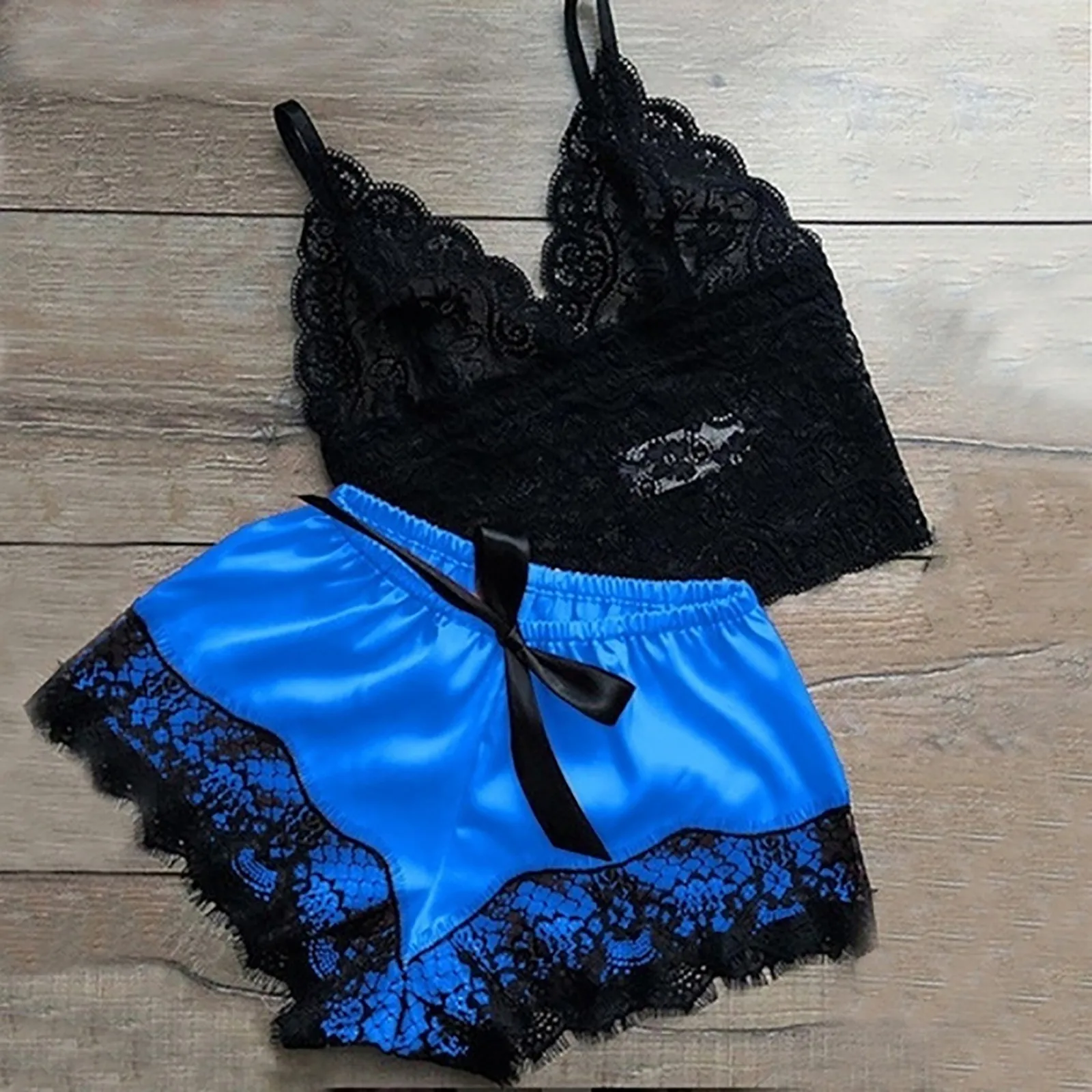 

Атласная кружевная Пижама для женщин, сексуальное белье, шелковое нижнее белье, летняя мода, повседневная женская майка без рукавов, шорты, ...