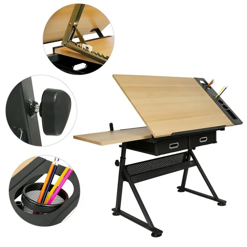 

Adjustable Workbench Sketch Easel Stand Foldable Artist Art Supplie Office Portable Easel Designer Workbench Office Desks HWC