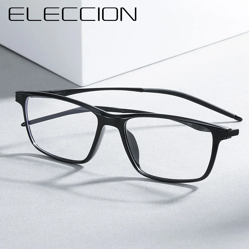 

ELECCION Fashion Men Sports Glasses Frame 2021 New TR90 Frames Spring Temple Myopia Optical Prescription Spectacle Transparent
