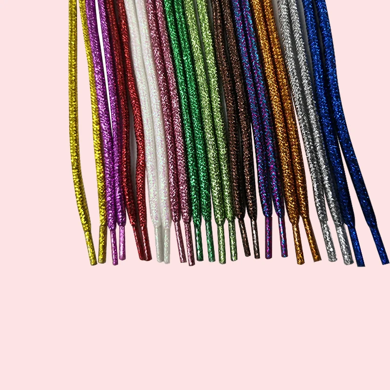 

1Pair Shiny Gold Silver Thread Shoelaces Glitter Flat Shoelaces Sparkly Bootlaces Colors Shimmering 100/140cm Shoe Laces Colored