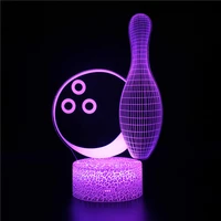 3d lamp illusion bowling nightlight for children led night lights 16 color remote bedroom atmosphere decorative creative gifts