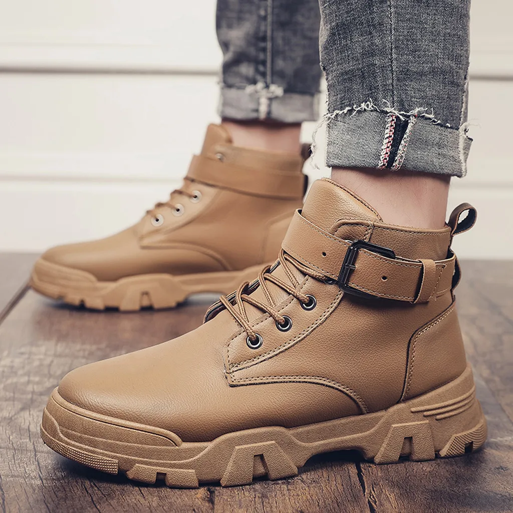 Мужские ботинки в стиле милитари тактические пустыни ретро сезон осень зима