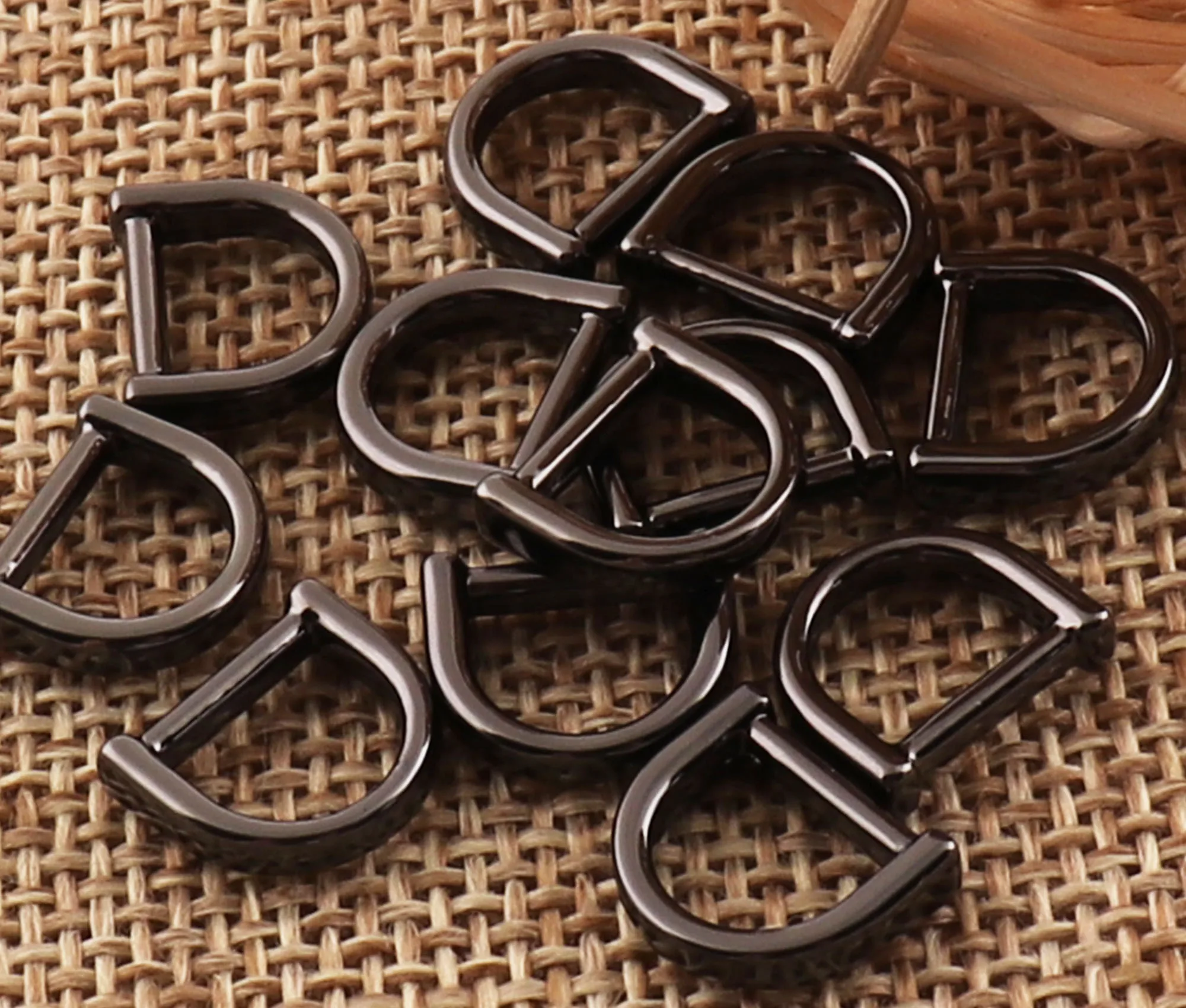 20 шт. металлические черные мини D образные кольца пряжки|Пряжки и крючки| |