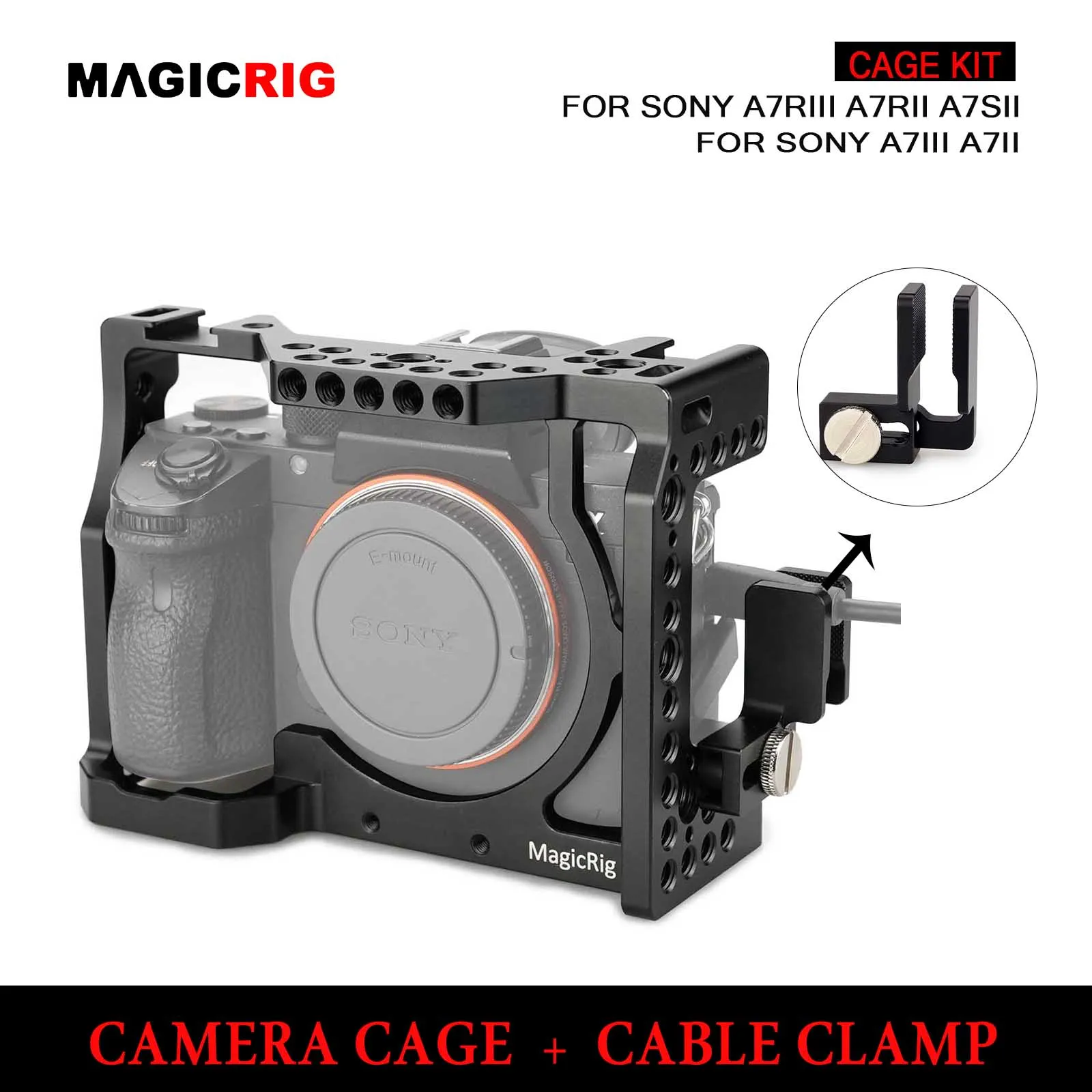Клетка для камеры MAGICRIG DLSR A7RIII/A7RII/A7II/A7III/A7SII/A7M3 клетка с совместимым HDMI зажимом и