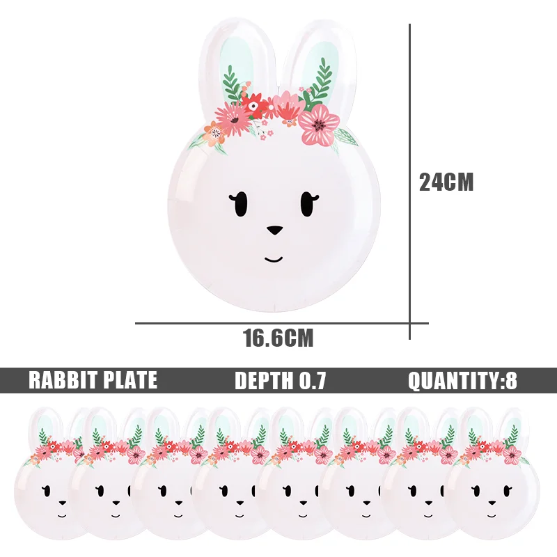 Одноразовая посуда в форме кролика для пасхальвечерние вечеринки украшение