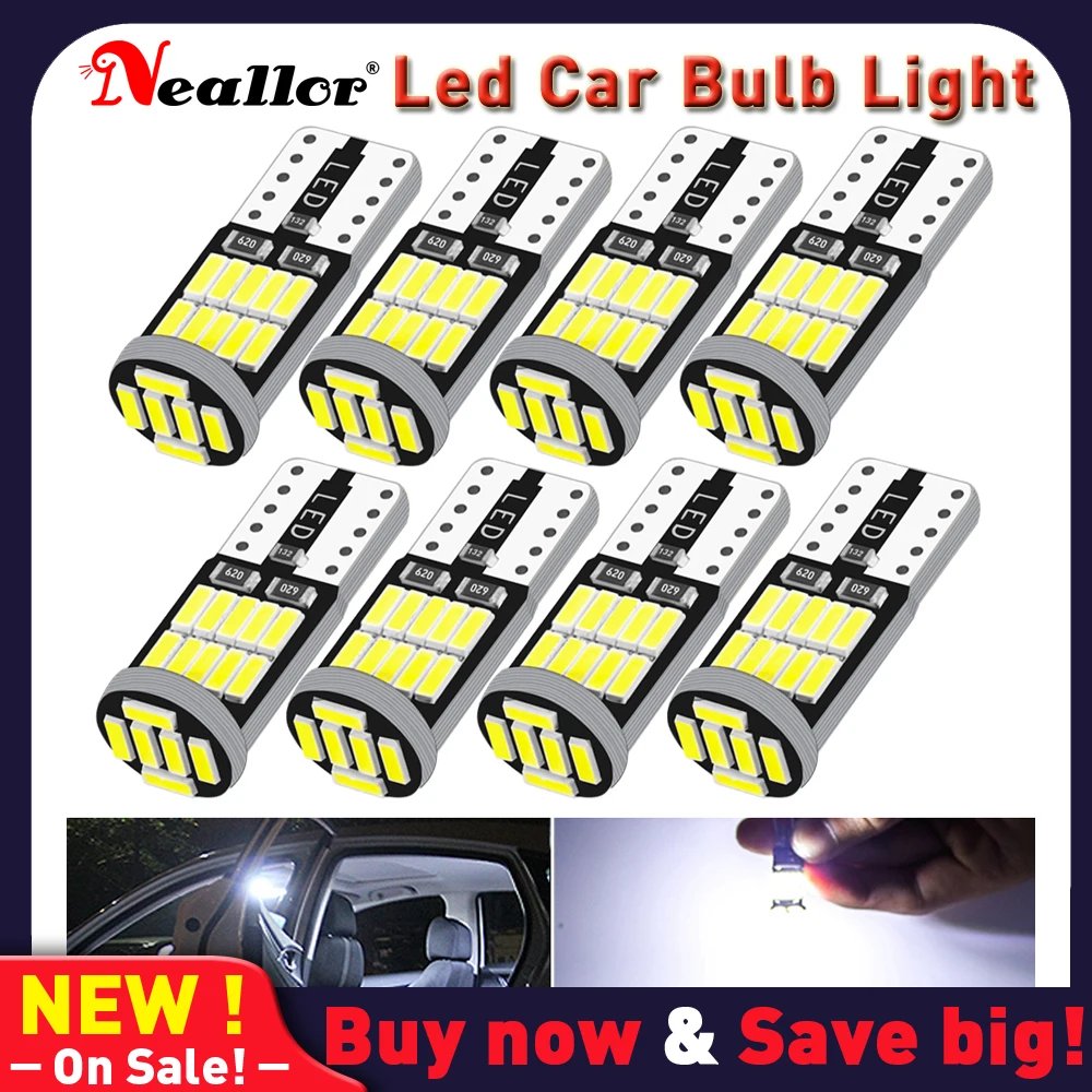 

10X W5W 194 T10 Светодиодные лампы 4014 SMD 6000K 168 194 Led 5w5 для салона автомобиля купольная лампа для чтения номерной знак свет сигнальная лампа 2821