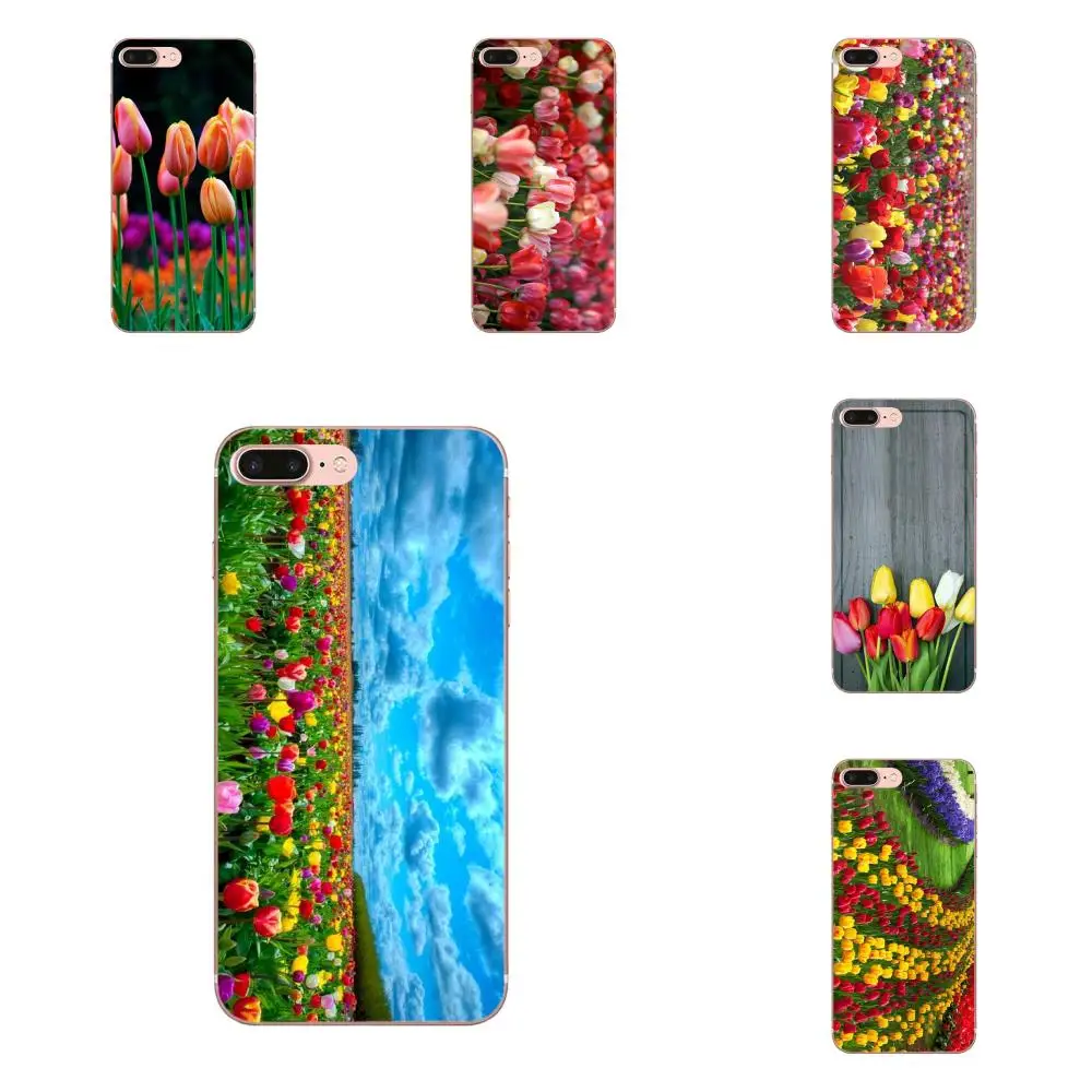 Blue Spring Colorful Tulips Soft TPU Original For iPhone 11 Pro XS Max X 8 7 6s Plus 5 SE 11 XR SE 2020