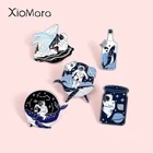 Эмалированные заколки для путешествий с фантастическим Китом, модные заколки для астронавтов, значки для лацканов, оптовая продажа, милая деталь для друзей