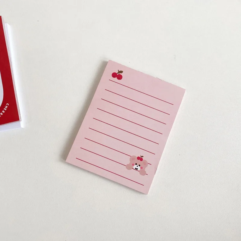 Мультфильм милый Вишневый Медведь Memo Pad в Корейском стиле Ins мини сетки Kawaii