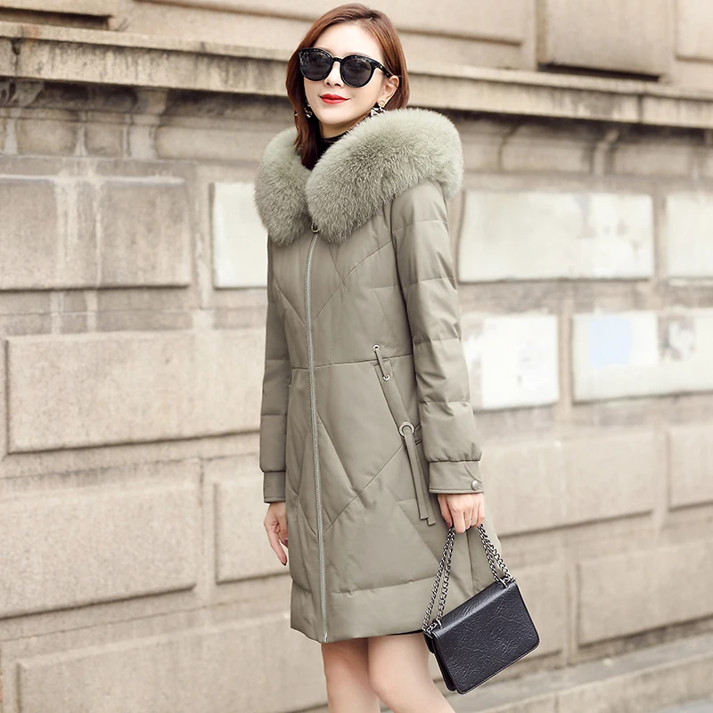Новинка 2020 женское длинное зимнее пальто из натуральной овечьей кожи женский